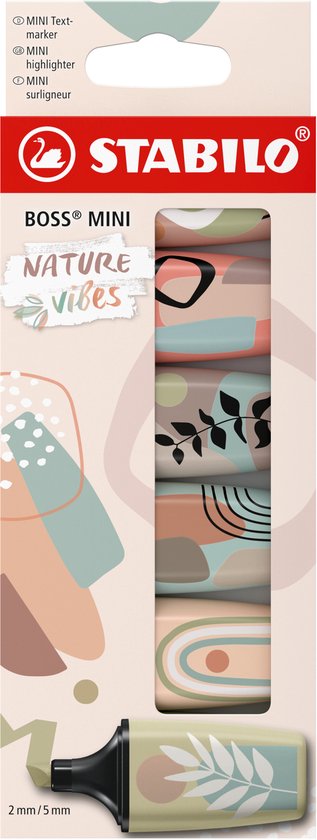 STABILO BOSS MINI NATUREvibes Textmarker — Etui mit 6 Farben