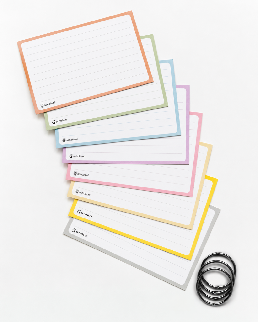 Scholis Flashcards A7 Pastel — 100 Stuks