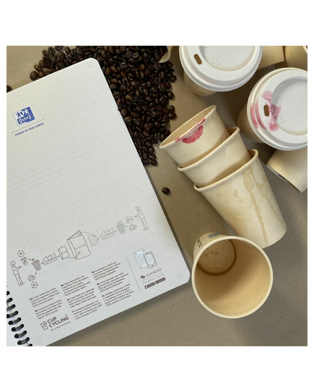 Oxford Notebook My Rec'up A5 geruit zand rug detail